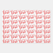 Rood Wit Moderne Liefde Typografie Inpakpapier Vel (Voorkant 3)
