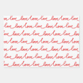 Rood Wit Moderne Liefde Typografie Inpakpapier Vel (Voorkant 2)