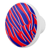 Rood, Wit & Moedig | Keramische Knoop Tijgerstreep Knop (Rechts)