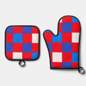 Rood, Wit & Moedig – Patriottisch Ovenwant & Pannenlap Set (Voorkant)
