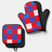 Rood, Wit & Moedig – Patriottisch Ovenwant & Pannenlap Set (Voorkant / Achterkant)