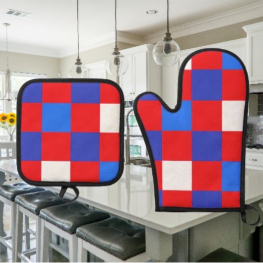 Rood, Wit & Moedig – Patriottisch Ovenwant & Pannenlap Set