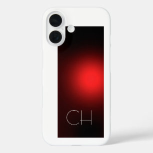 Rood Wit Monogram Eenvoudig Vervangen Voeg de jouw iPhone 16 Hoesje