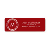Rood-wit monogram etiket (Voorkant)