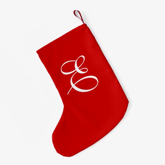 Rood & Wit Monogram Kerstmis Kous Kleine Kerstsok (Achterkant (Hangend))