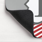 Rood wit monogram Letter L Chevron Muismat (Hoek)