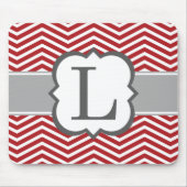 Rood wit monogram Letter L Chevron Muismat (Voorkant)
