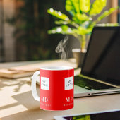 Rood wit monogram naam bedrijf logo koffiemok