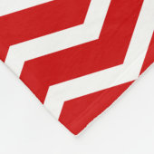 Rood Wit Monogram Naam Keepsake Chevron Fleece Deken (Hoek)
