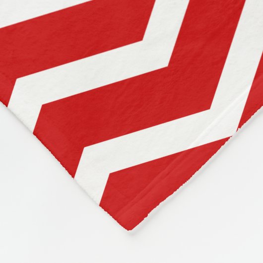 Rood Wit Monogram Naam Keepsake Chevron Fleece Deken (Hoek)