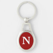 Rood wit monogram sleutelhanger (Voorkant)