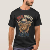 Rood, Wit & Moo Highland Kortharige Koe T-shirt (Voorkant)