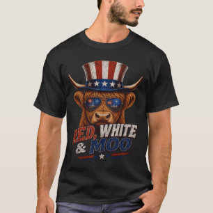 Rood Wit & Moo Hooglandrundershirt - Grappige 4e j T-shirt