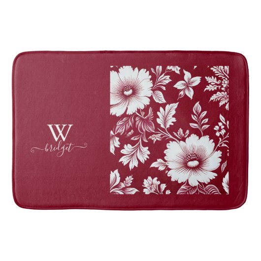 rood & wit  Mooie Tuinbloemen Badmat (Voorkant)