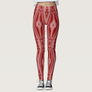 Rood wit naadloos patroon "Ratti_Creative_Arts" Leggings