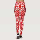 Rood wit naadloos "Ratti_Creative_Arts" Leggings (Achterkant)