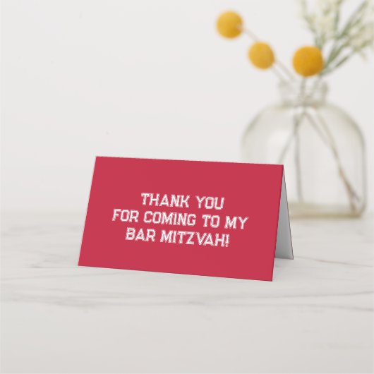 Rood, Wit, Navy Honkbal Bar Mitswa Plaatskaartje (Achterkant)