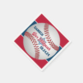 Rood, Wit, Navy Honkbal Bar Mitswa Servet (Hoek)