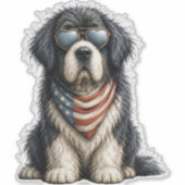 Rood, Wit & Newf Doggo Sticker (Voorkant)