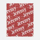 Rood & Wit Nieuwigheid Baseball Fleece Deken (Voorkant)