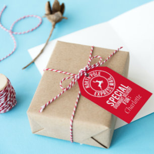 Rood & Wit Noordpool Leveringsnaam Cadeau Label Cadeaulabel