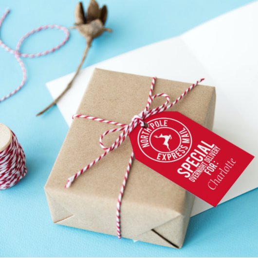 Rood & Wit Noordpool Leveringsnaam Cadeau Label Cadeaulabel