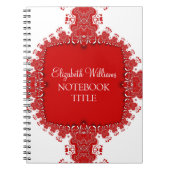 Rood wit Notitieboek met decor-kant (Voorkant)