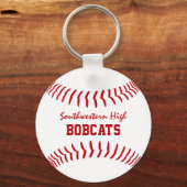 rood wit of ELKE team kleuren softbal honkbal Sleutelhanger (Achterkant)