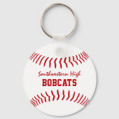 rood wit of ELKE team kleuren softbal honkbal Sleutelhanger (Achterkant)
