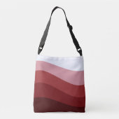 Rood Wit Ombre Wave patroon Crossbody Tas (Achterkant)