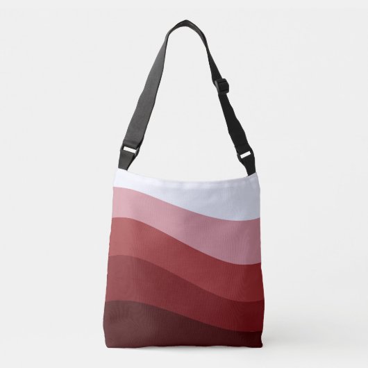 Rood Wit Ombre Wave patroon Crossbody Tas (Voorkant)