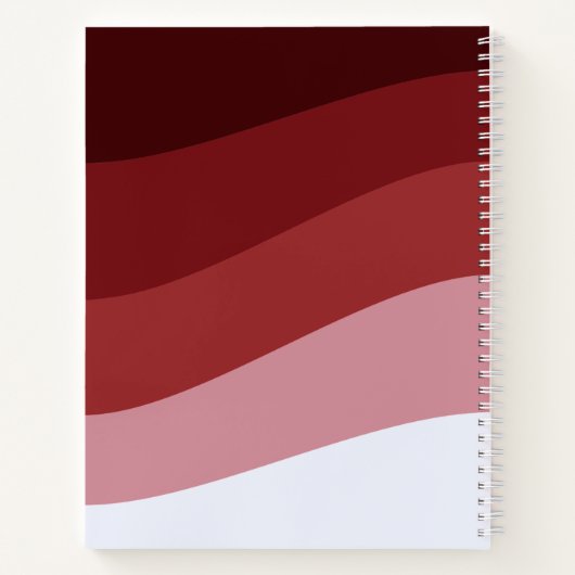 Rood Wit Ombre Wave patroon Notitieboek (Achterkant)