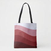 Rood Wit Ombre Wave patroon Tote Bag (Voorkant)