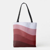 Rood Wit Ombre Wave patroon Tote Bag (Achterkant)