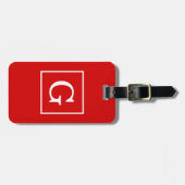 Rood Wit Omlijst Initiaal Monogram Bagagelabel (Voorkant horizontaal)