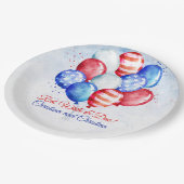 Rood Wit & Onafhankelijk Viering Babyshower Papieren Bordje (Gekanteld)