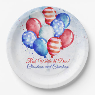 Rood Wit & Onafhankelijk Viering Babyshower Papieren Bordje