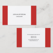 Rood wit ontwerp Modern eenvoudig minimalistisch t Visitekaartje (Voorkant / Achterkant)