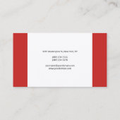 Rood wit ontwerp Modern eenvoudig minimalistisch t Visitekaartje (Achterkant)