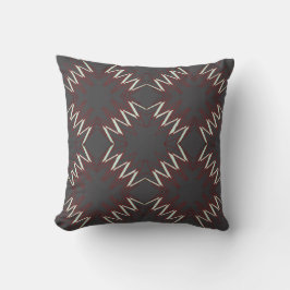Rood Wit op Houtskool Abstracte Kunst Diamant Moza Kussen
