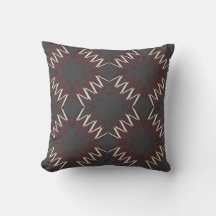 Rood Wit op Houtskool Abstracte Kunst Diamant Moza Kussen