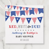 Rood, Wit & Op Komst! 4 juli baby shower Bedankjes Labels (Voorkant)