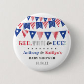 Rood, Wit & Op Komst! 4 juli baby shower Ronde Button 5,7 Cm (Voorkant)
