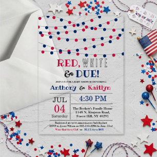 Rood, Wit & Op Komst! 4 juli babyborrel Acryl Uitnodigingen