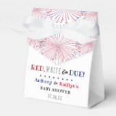 Rood, Wit & Op Komst! 4 juli babyborrel Bedankdoosjes (Voorkant Zijde)