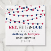 Rood, Wit & Op Komst! Baby Shower 4 juli Bedankjes Labels (Voorkant)