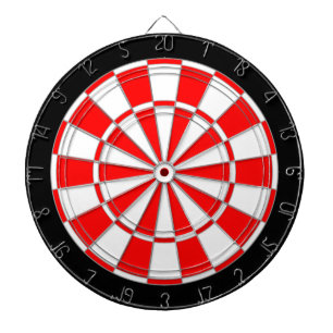 Rood & Wit op Zwart Dartbord