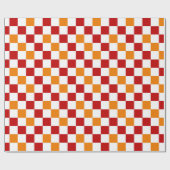 Rood Wit Oranje Geruit Patroonontwerp  Cadeaupapier (Vlak)