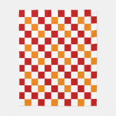 Rood Wit Oranje Geruit Patroonontwerp Fleece Deken (Voorkant)