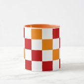 Rood Wit Oranje Geruit Patroonontwerp  Mok (Midden)
